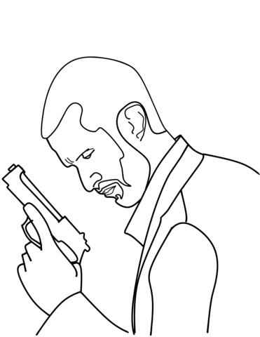 Coloring book detective policeman